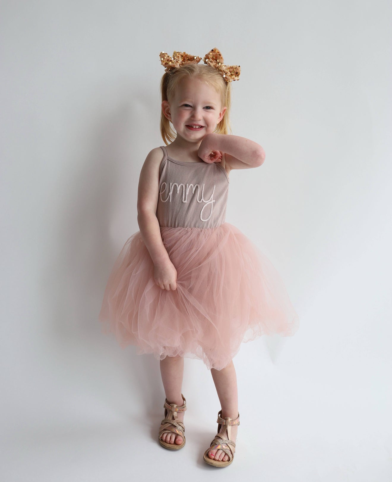 Ribbed Knit Tulle Dress