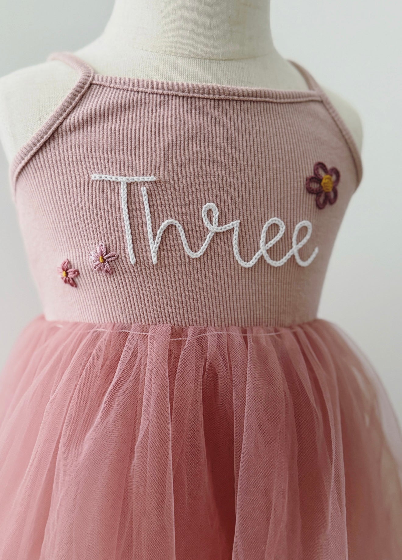 Ribbed Knit Tulle Dress