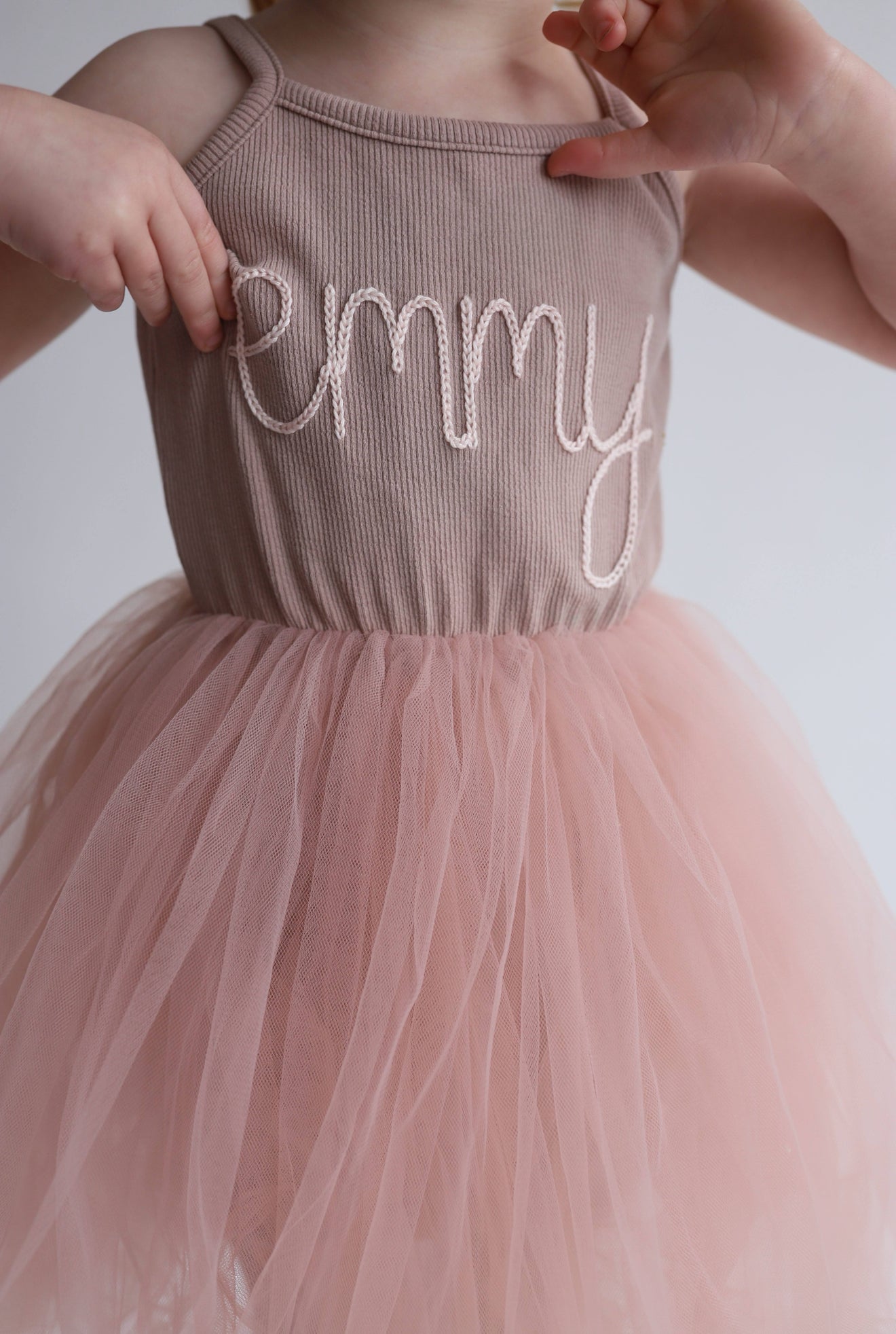 Ribbed Knit Tulle Dress