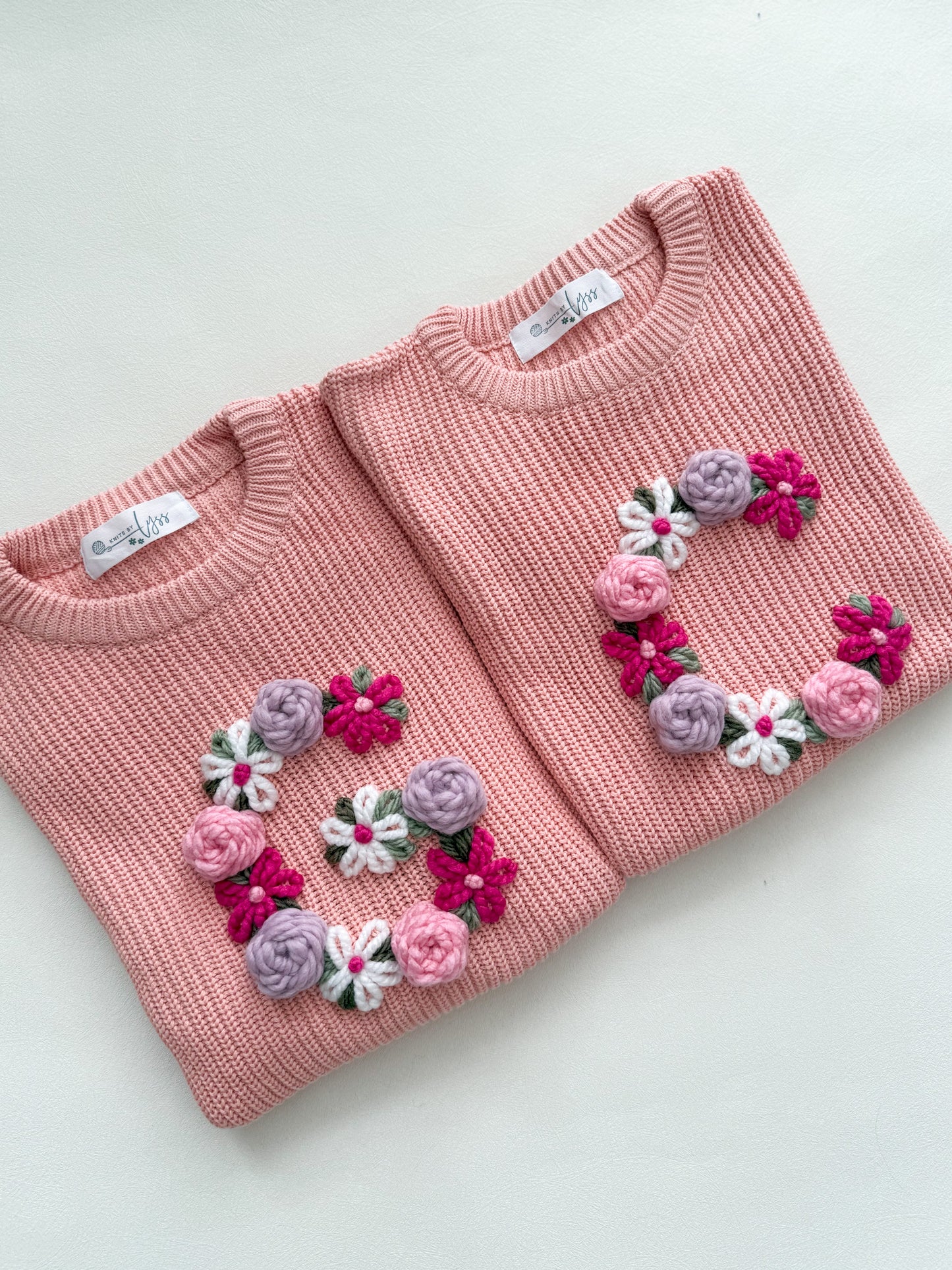Floral Initial Sweater