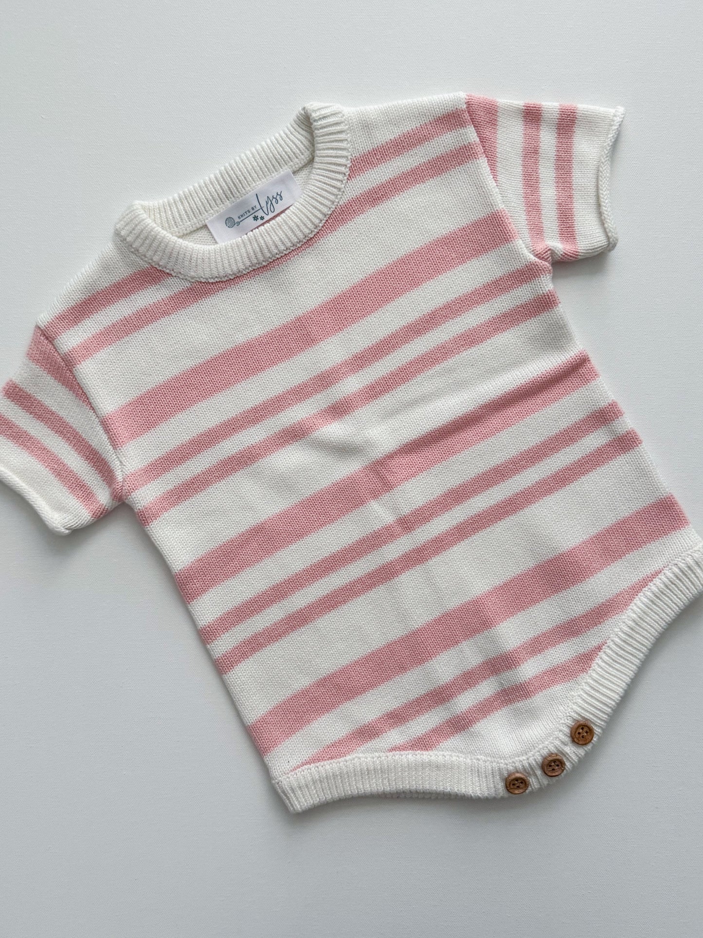Pink Striped Romper (2Y)