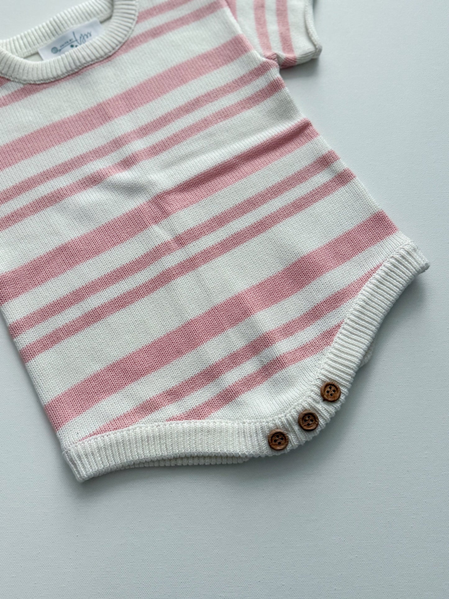 Pink Striped Romper (2Y)