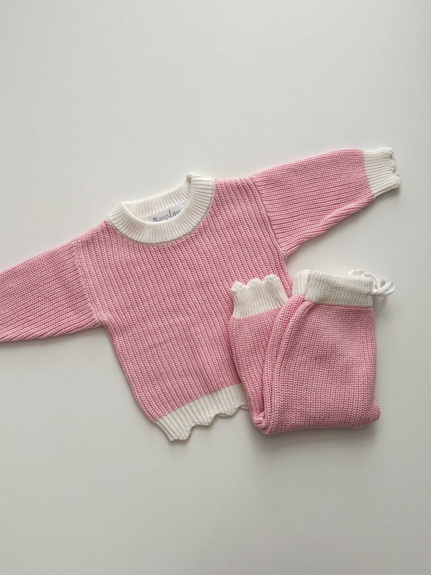Bubblegum Scalloped Knit Set