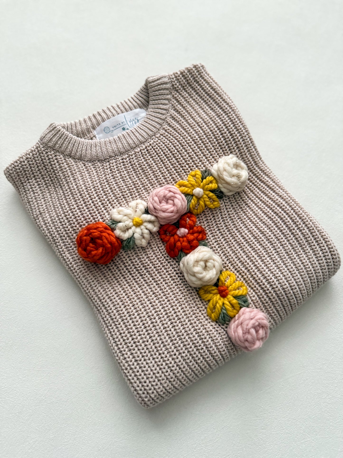 Floral Initial Sweater