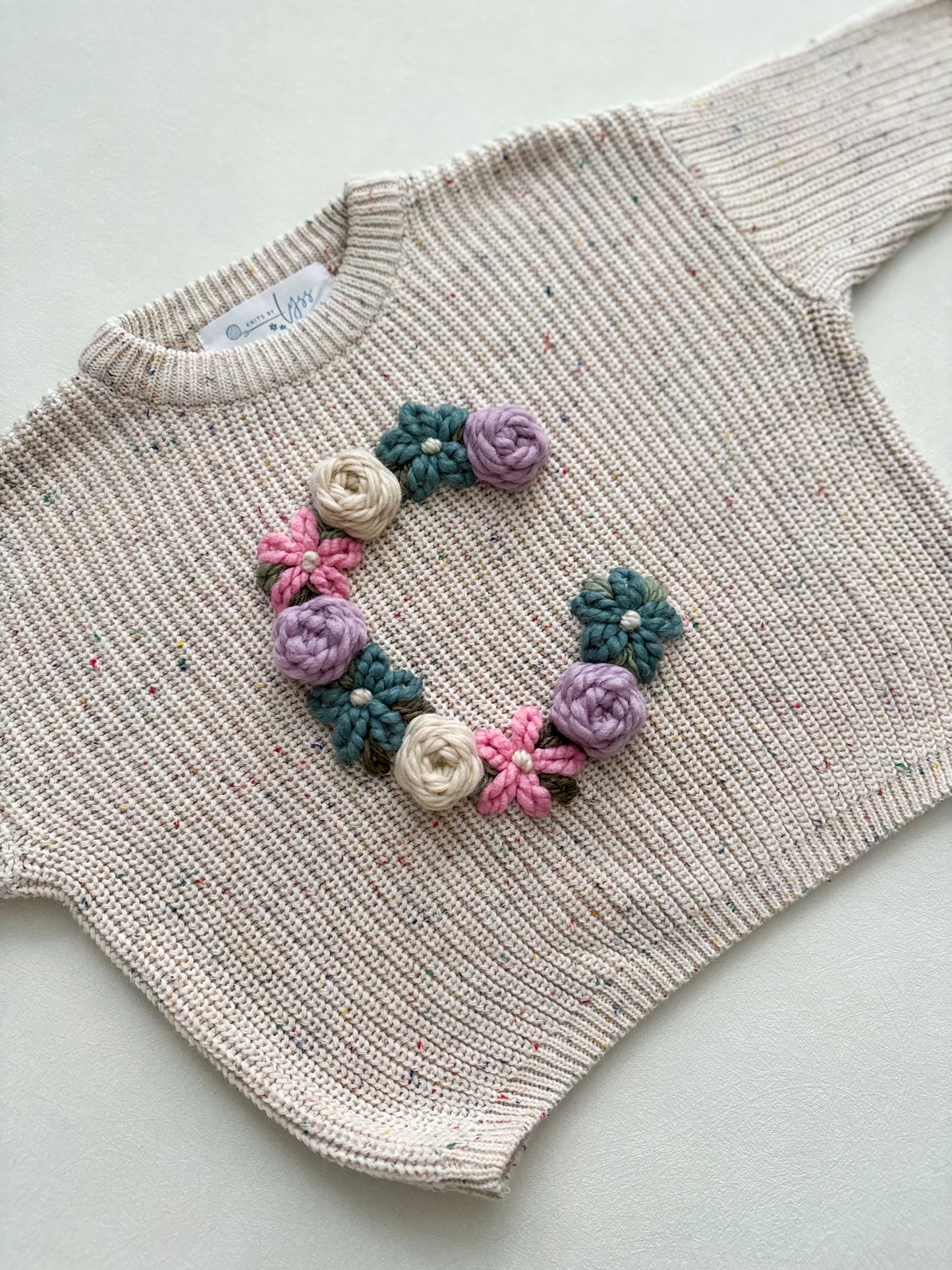 Floral Initial Sweater