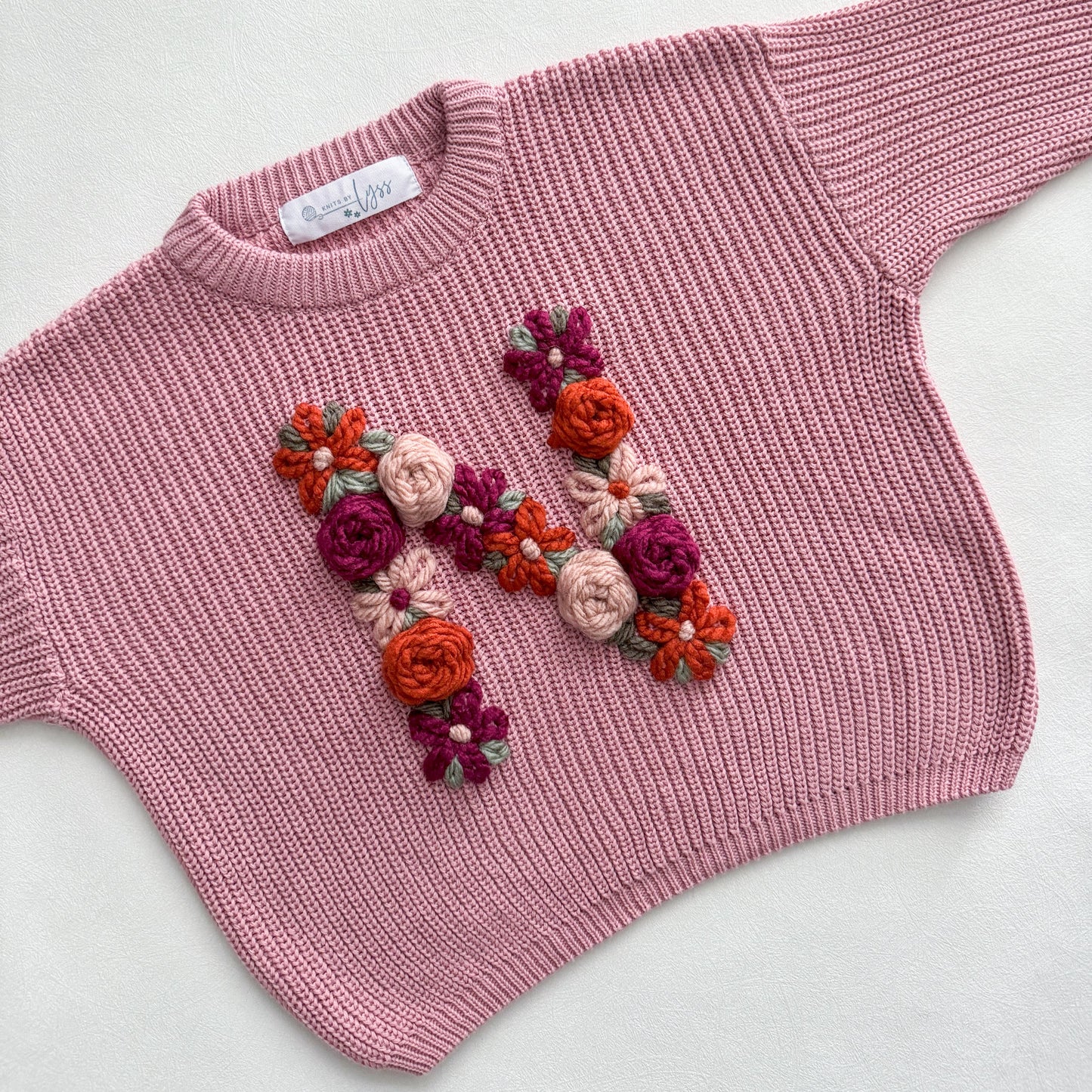 Floral Initial Sweater