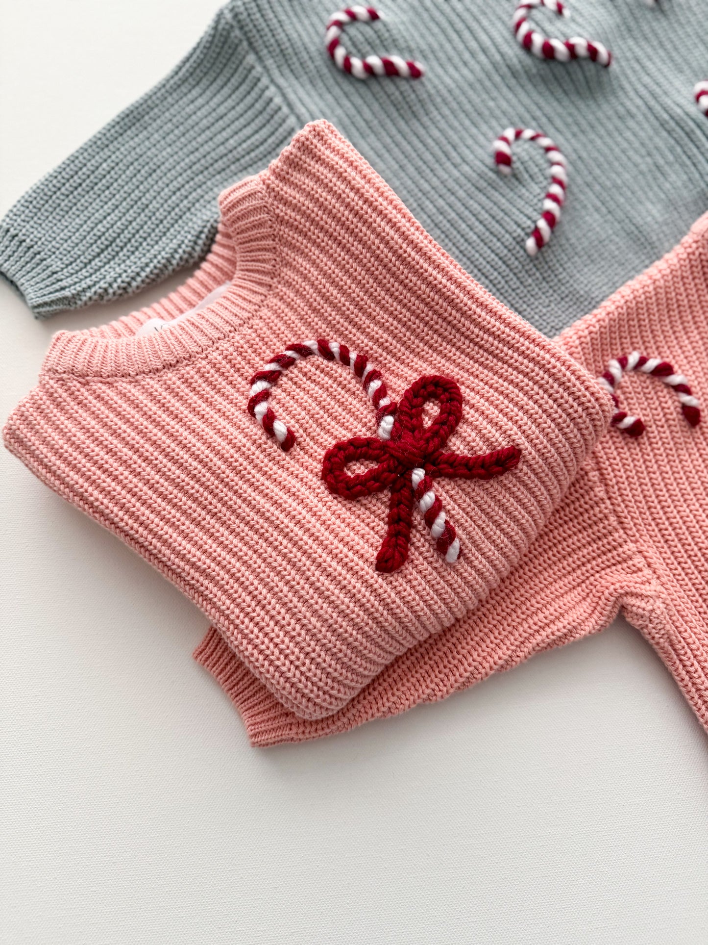 Candy Cane Bow Sweater (0-3 M)