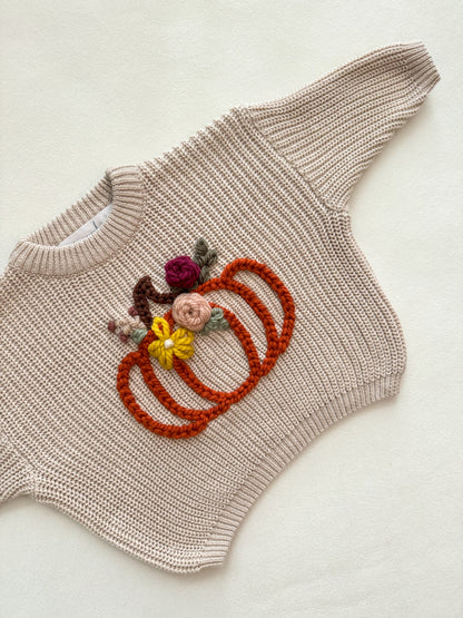 Floral Pumpkin Sweater