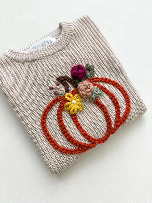 Floral Pumpkin Sweater