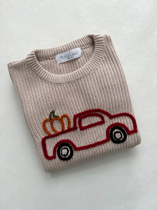 Fall Pick Up Truck Sweater