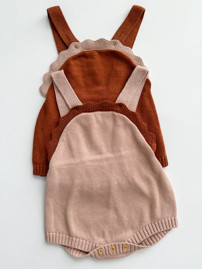 Scalloped Knit Romper