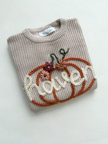 Floral Pumpkin Sweater