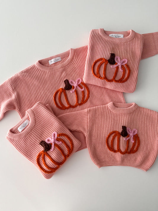 Fall Pumpkin Bow Sweater