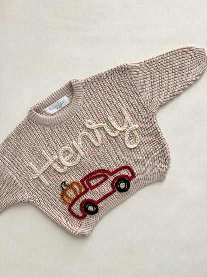 Fall Pick Up Truck Sweater