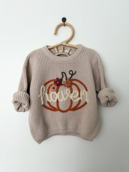 Floral Pumpkin Sweater