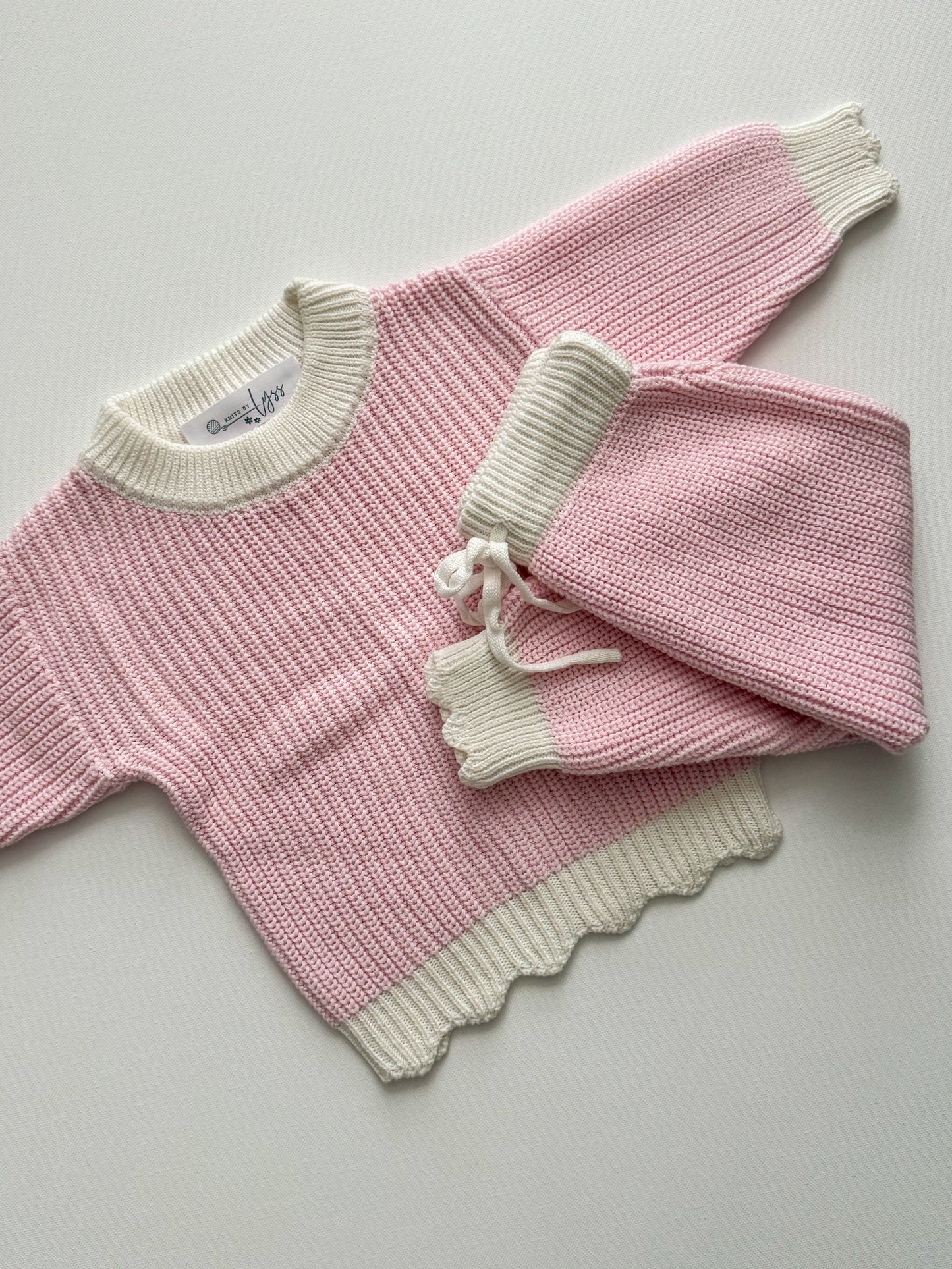 Peony Scalloped Knit Set