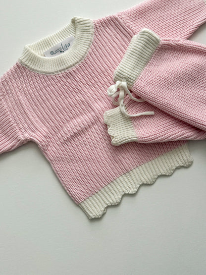Peony Scalloped Knit Set