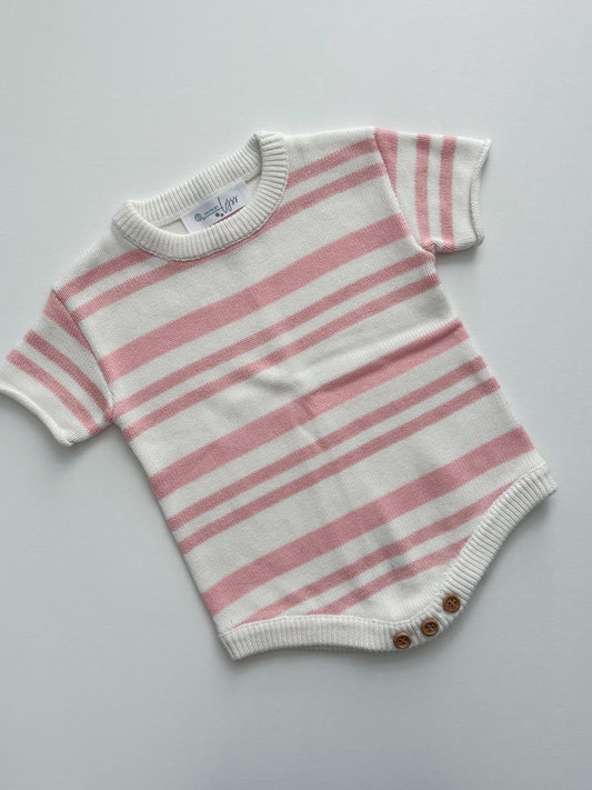 Pink Striped Romper (2Y)