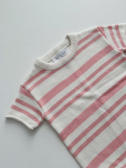 Pink Striped Romper (2Y)