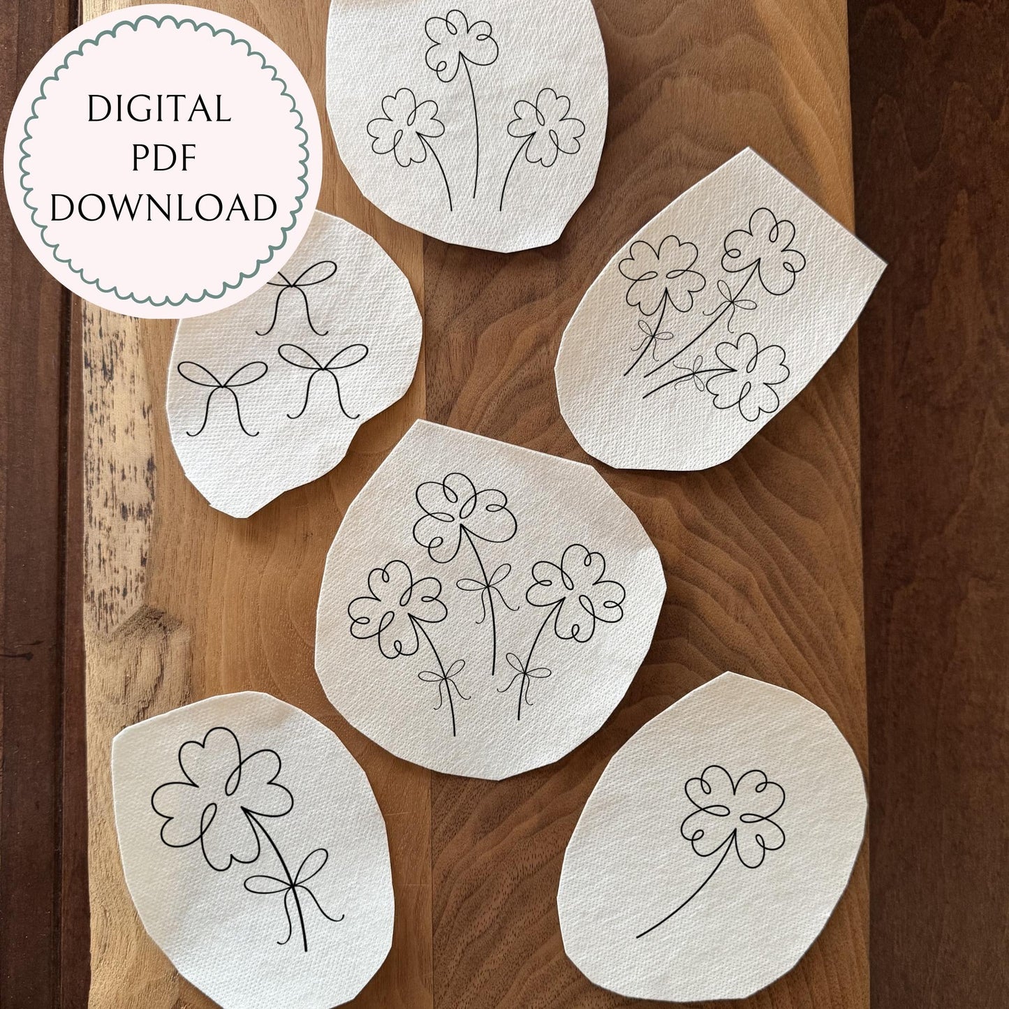 Clover Bunch Digital Template